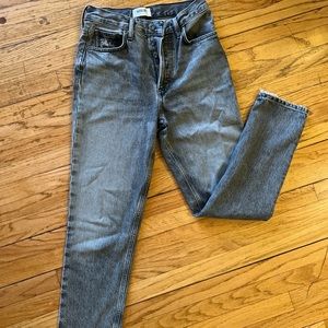 AGOLDE gray straight leg high waisted denim never worn!